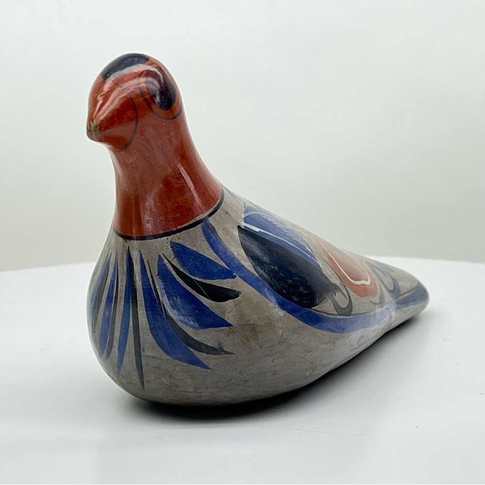 Tonala Bird Dove Pigeon Folk Art Clay Pottery Boho Bohemian Mexico Decor Rustic